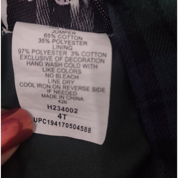 Rare Editions Christmas Toddler Dress 2T Tartan Plaid Holiday Embroidered Vtg - Picture 7 of 7